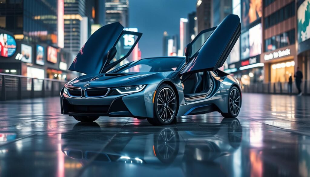 BMW i8 yukarı açılan kapı sistemi